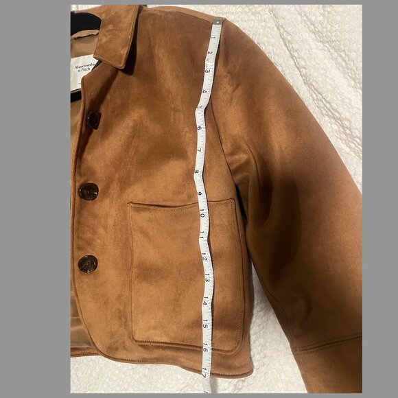 Abercrombie Vegan Suede Button-Through Jacket, TOASTED TAUPE | XS - Picture 10 of 10